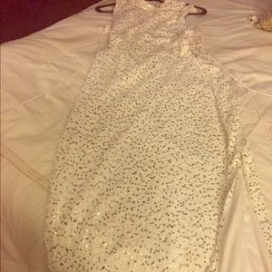 White/silver sparkling sequin prom dress /gown